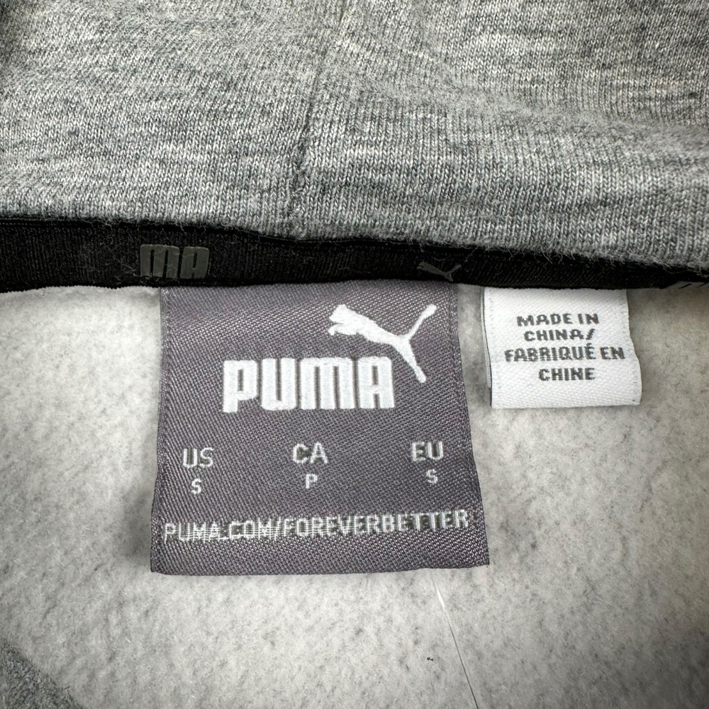 PUMA Essentials No 1 Logo Hoodie Mens S Gray Pullover Athletic Streetwear Sporty - Picture 4 of 13